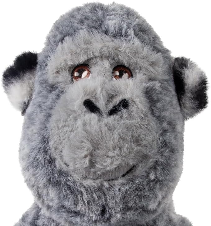 KONG Jungle Jamz Plush Dog Toys – Squeaky, Crinkly, and Rattling Durable Toys for Dogs – Safari Animal Collection (Gorilla)