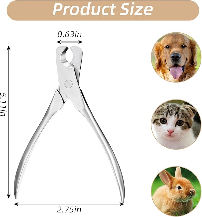 JIEYAO Stainless Steel Dog Nail Clippers, Heavy Duty Pet Nail Trimmer Full Metal Professional for All Large Medium Small Dogs Cats with Thick Toenail