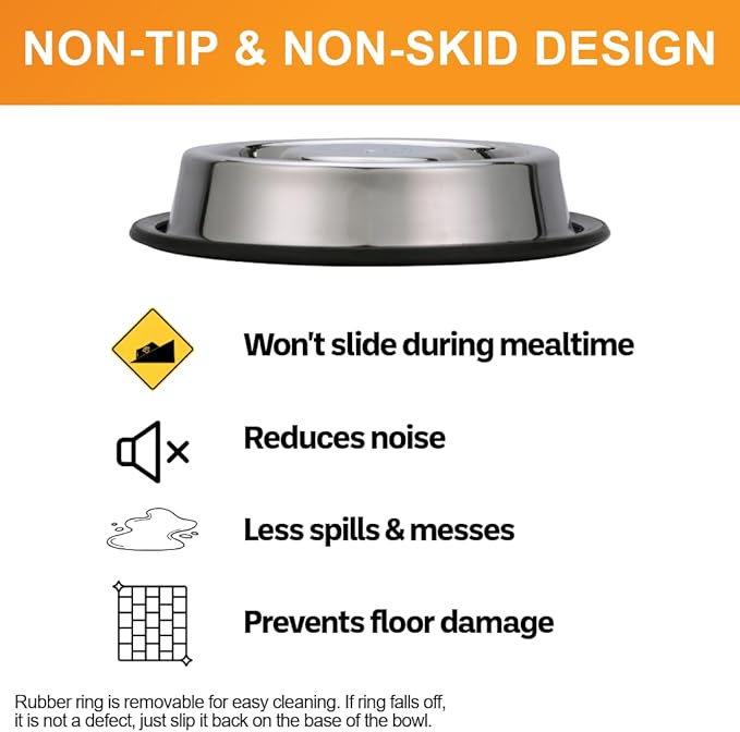 Neater Pet Brands Stainless Steel Slow Feed Bowl - Non-Tip & Non-Skid - Stops Dog Food Gulping, Bloat, Indigestion, and Rapid Eating (5 Cup)