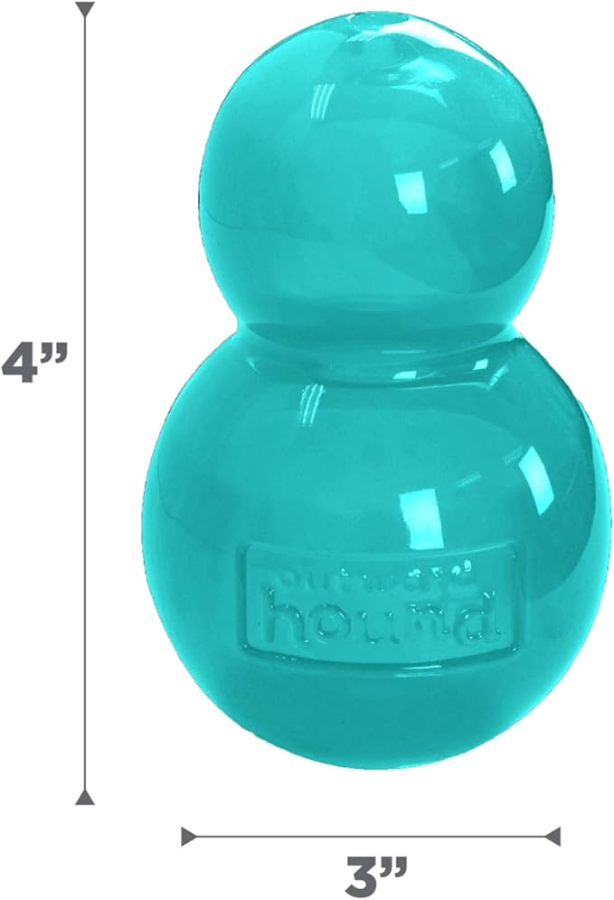 Outward Hound Double-Tuff Stuffable Dog Toy, Medium 4-Inch Green - Treat Dispensing Chew Ball for Small to Medium Dogs, Interactive Puzzle for Enrichment & Slow Feeding