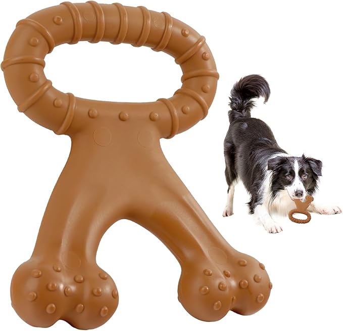 Dog Chew Toys for Aggressive Chewers, Dog Toys for Large Medium Small Dogs, Chew Bones for Heavy Chewer, Indestructible Bone Toy Nylon Dogs (Bone)