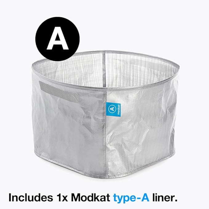 Modkat Top-Entry Litter Box - Reduces Litter Tracking, Swivel Lid for Easy Cleaning, Leak-Proof, Dog Proof - Includes Scoop & Reusable Liner White