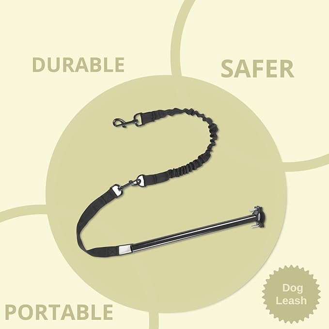 Dog Bike Leash, Dog Hands Leash for Bike Riding, Retractable Attachment for Pet, Quick Install and Remove