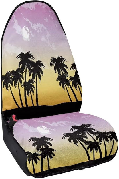 Coldinair Palm Tree Sunset Waterproof Towel Car Seat Covers,Beach Sweat Car Seat Protector Front Seats Only Universal Fit for Trucks