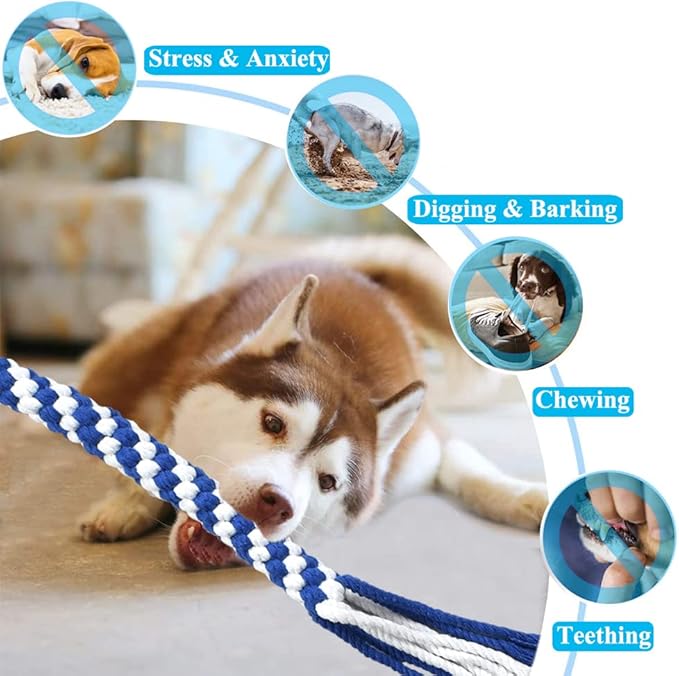 ASOCEA 3 Pack Dog Rope Toys Dog Flirt Pole Replacement Toys Interactive Cotton Dog Toys Teething Chew Toys for Boredom Tether Lure Toy for Tug of War Braided Rope Toy to Outdoor Exercising