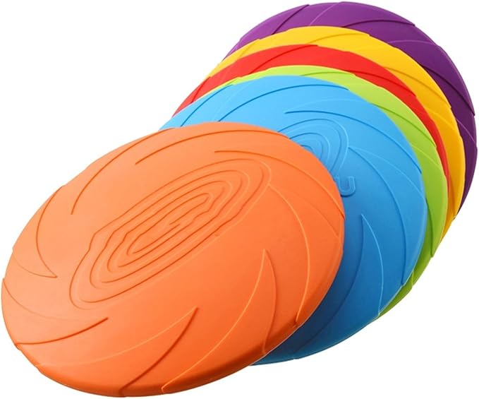 Nonslip Dog Flying Discs Chew Outdoor Toy Rubber Soft Training Exercise for Active Pet Outdoor Fetching Toy for Dog