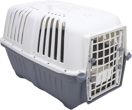 Dog Crate, Airline Approved Comfortable Breathable Lightweight Dog Carrier, Pet Carrier with Plastic Wire Door and Stay Dry Moat for Cats Dogs Rabbits