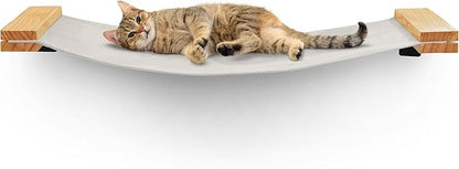Cat Wall Hammock | Cat Shelves for wall | Bridge, Shelf and Perches | Modern Wall Furniture for Indoor Cats | Mounted Hammock Bed for Sleeping, Playing, and Lounging.
