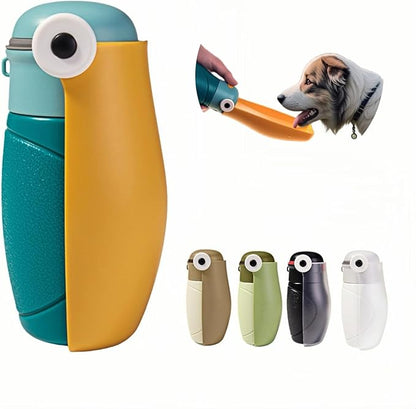 Dog Water Bottle Portable Puppy Travel Foldable Water Bottle Leak Proof Water Dispenser for Pet Cats Walking Hiking Travel Food Grade Plastic-Blue 16 oz
