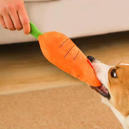 Crinkle Dog Toy Carrot Plush with Squeaker - Bite-Resistant Chew Toys for All Breeds, Interactive with Soft Sound, Durable Comfortable Puppy Toys Small/Medium/Large Dogs