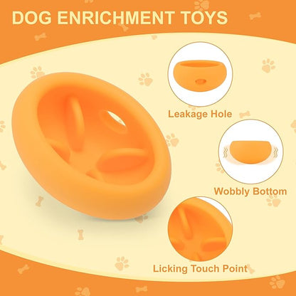 Dog Enrichment Toys, Durable Silicone, Interactive Engagement Slow Feeder Dog Bowls, Orange