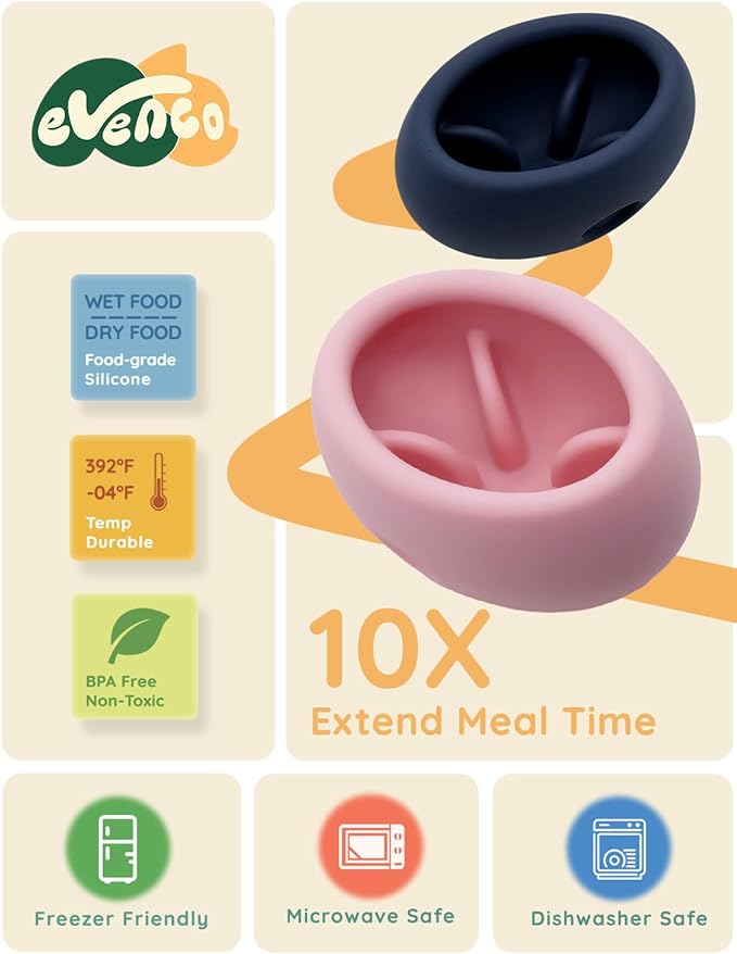 2-in-1 Dog Enrichment Toy & Slow Feeder - Interactive Freeze Licking Bowl and Treat Dispenser for Dogs, Relieves Boredom and Anxiety, Pink