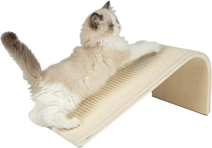 Best Pet Supplies Catify Cat Scratcher, Fun Interactive Scratchers, Posts, Poles, Claw Safe, Furniture Saver Indoor Play Support Natural Cat Behaviors Heavy Duty - Ramp (Cream), 15 x 9