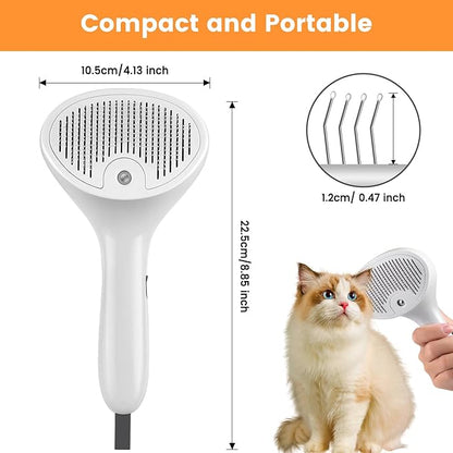Pet Steam Brush for Dog & Cat, 4 in 1 Self Cleaning Cat Steam Brush for Shedding, Mist Spray Hair Removal Comb for Long Haired Pet Grooming, Effectively Prevents Flying Fur and Reduce Static