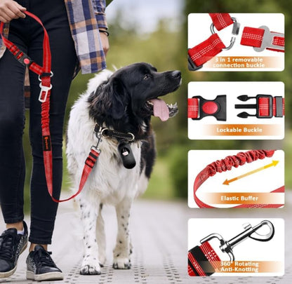 Laqibak Removable Dog Seat Belt Harness for Car, 3 in 2 Pet Seatbelt Leash - Image 5