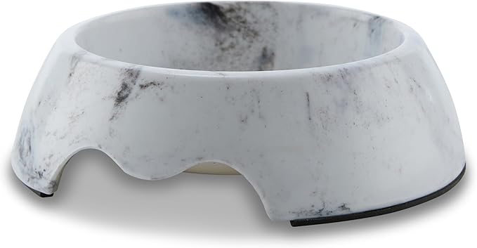 Marble Print Melamine Dog and Cat Food and Water Bowl, Non Skid Base, Anti-Slip Pet Feeder Bowls (5.4 Ounce, 13.5 Ounce,27 Ounce)