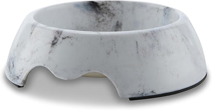 Marble Print Melamine Dog and Cat Food and Water Bowl, Non Skid Base, Anti-Slip Pet Feeder Bowls (5.4 Ounce, 13.5 Ounce,27 Ounce)