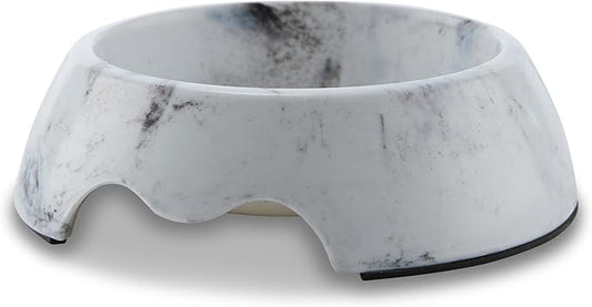 Marble Print Melamine Dog and Cat Food and Water Bowl, Non Skid Base, Anti-Slip Pet Feeder Bowls (5.4 Ounce, 13.5 Ounce,27 Ounce)