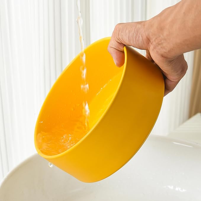 8'' Ceramic Dog Bowl - 70Oz Classic Dogs Food & Water Bowl for Medium and Large Breeds, Heavy-Duty Non-Slip Dog Dish, Food Grade Stoneware Pet Bowl, Dishwasher & Microwave Safe, Yellow