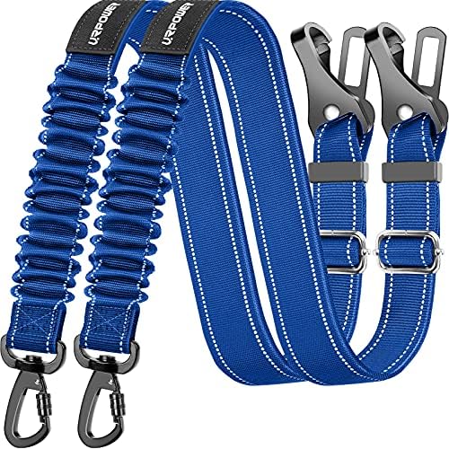 URPOWER 3-in-1 Dog Car Seat Belt, Adjustable Bungee, 2 Pack by URPOWER
