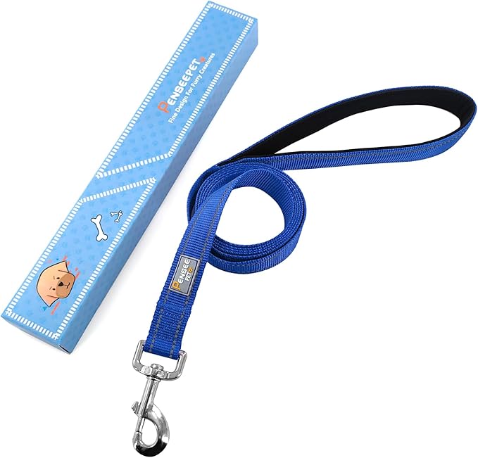 Dog Leash 6 FT Padded Handle Nylon Reflective Dogs Leashes for Small Dogs Blue