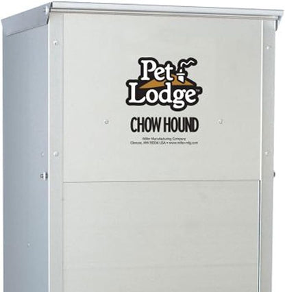 Little Giant Chow Hound 25 Pound Capacity Heavy Gauge Steel Indoor and Outdoor Dry Food Automatic Dog Feeder, Pack of 2, Silver
