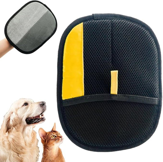 Pet Hair Removal Gloves, 2025 New Efficient Grooming Gloves for Pet Hair, Upgrade Cat Grooming Gloves for Cats and Dogs, Pet Hair Remover Glove for Couch, Furniture, Carpet and Car Seat (Black)