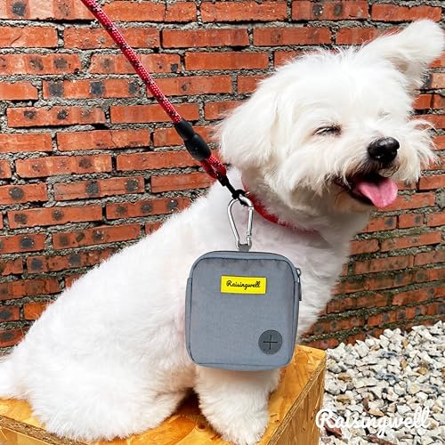 Dog Treat Pouch for Pet Walking and Training with Clicker Poop Bags Small Fanny Zipper Pack Holder for Puppy Snack Dispenser Kit for Leash and Outdoor Use （Gray） - Image 6