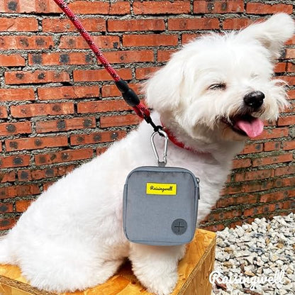 Dog Treat Pouch for Pet Walking and Training with Clicker Poop Bags Small Fanny Zipper Pack Holder for Puppy Snack Dispenser Kit for Leash and Outdoor Use （Gray） - Image 6