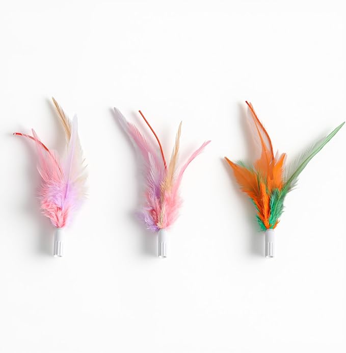 3 Packs Replacement Feathers Compatible with Interactive Cat Toy OK013, Only 3 pcs Accessoriesis