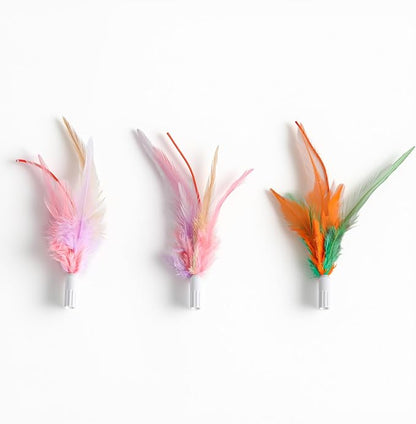 3 Packs Replacement Feathers Compatible with Interactive Cat Toy OK013, Only 3 pcs Accessoriesis