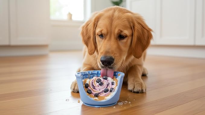 Buddy Bowl Dog Slow Feeder Lick Bowl, Silicone, for Mealtime & Bath Time, Promotes Calm & Healthy Eating, All Dog Sizes