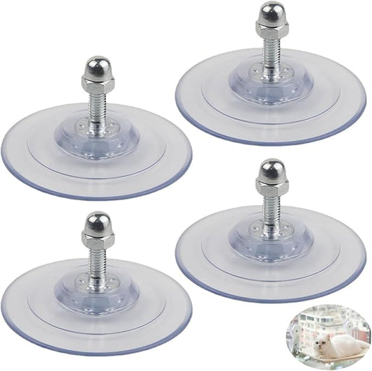 4 Pack Cat Window Perch Suction Cup Replacement with Screws 85mm Sturdy Strong Hanging Holder Suction Cups for Cat Window Perch Cordless Hammock Foldable Cats Bed Seat