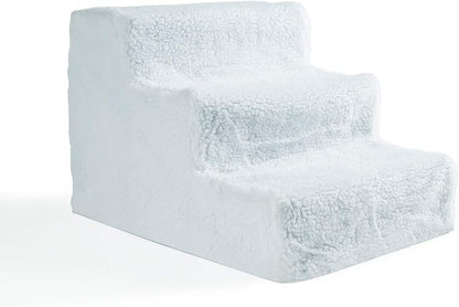 Pet Parade Three Step Pet Stairs – Easy Access to Beds and Couches for Pets – Easy Assembly –Removable Cover – Easy Cleaning