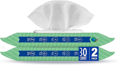 earthbath, Dog Ear Wipes - Gentle Dog Ear Cleaner, Best Pet Wipes for Dogs & Cats, Made in USA, Cruelty-Free Dog Wipes, Keep Your Pet's Ears Naturally Clear & Infection Free - 30 Count (2 Pack)