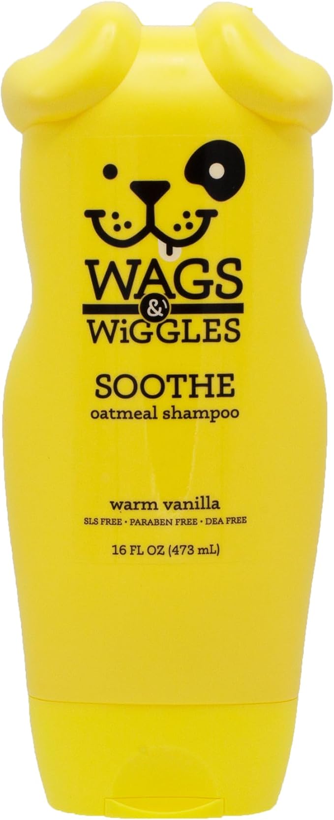 Wags & Wiggles Soothe Oatmeal Dog Shampoo - Warm Vanilla Scent, pH-Balanced Colloidal Oatmeal Formula for Dogs with Dry, Itchy, or Sensitive Skin, SLS and Paraben Free, 16 Fl Oz
