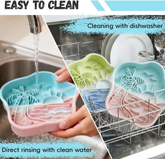 WUGO Silicone Slow Lick Mat Silicone Slow Feeder Dog Bowls for Dogs and Cats with Suction Cups Dog Puppy Lick Mat Pat Dog Toys to Keep Them Busy