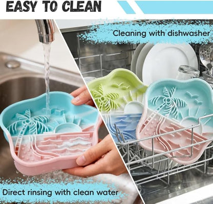 WUGO Silicone Slow Lick Mat Silicone Slow Feeder Dog Bowls for Dogs and Cats with Suction Cups Dog Puppy Lick Mat Pat Dog Toys to Keep Them Busy