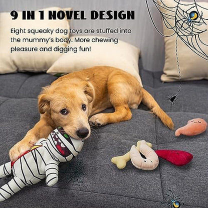 Nocciola Halloween Zombie Mummy Dog Toys with Organs: Funny Cool Hide and Seek Squeaky Chew Toys for Puppies, Small and Medium Size Breed, Plush Stuffed Cognitive Puzzle Toys for Training - Image 5