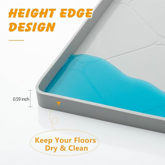 Silicone Dog Pee Pad Holder for 34x22 in Pads, Non-Slip Leak-Proof Puppy Pad Tray, Portable Puppy Training Mat with Raised Edges for Floor Protection, Easy to Clean