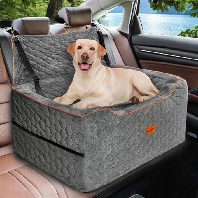 Dog Car Seat Medium Sized Dog Under 60 Lbs, Large dogBed for Car Back Seat, Booster Seat for 2 Small Dogs,PortableDog Travel Accessories