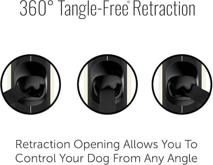 TUG Oval 360° Tangle-Free Retractable Dog Leash with Integrated Waste Bag Dispenser (Medium, Cream)