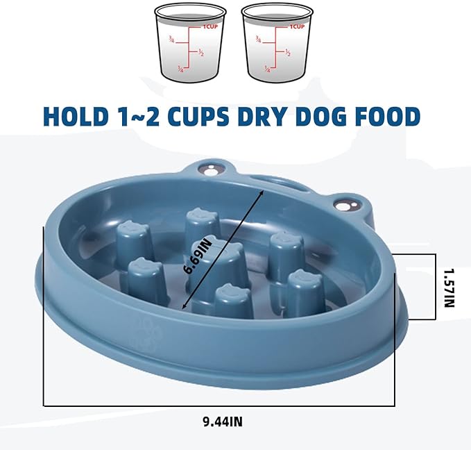 Slow Feeder Dog Bowl,Anti Gulping Healthy Eating Interactive Bloat Stop Fun Alternative Dog Slow Food Feeding Pet Bowl,