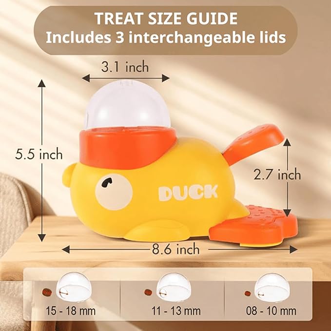 Duckie Cat Feeder, Duck Cat Treat Dispenser, Duck Shape Slow Feeder for Fast Eaters Eenrichment Toys, Reduces Bloating Anti Gulpings, Keeps Indoor Cats Busy—Less Boredom, Less Mischief (A-2)