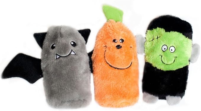 ZippyPaws Squeakie Buddies - No Stuffing Dog Toys to Keep Them Busy, for Small & Medium Dogs, Squeaky Pet Toy for Boredom, Unstuffed Chew Toy, Soft Plush Puppy Products - Pack of 3