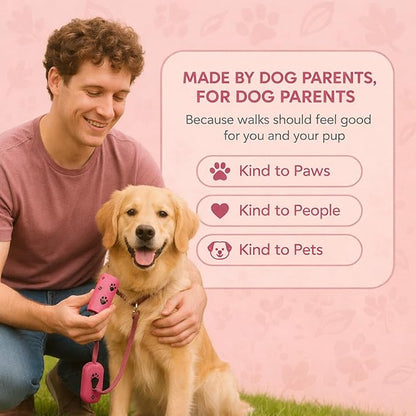 Dog Poop Bags 270 Count Pink, Poop Bags for Dogs, Extra Strong Leak Proof Scented Odor Control Dog Waste Bags, 18 Rolls with Paw Print, Fits Most Dispensers