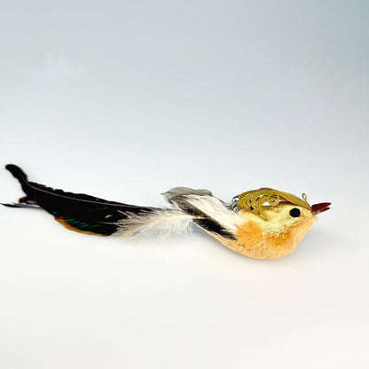 6 PCS Realistic Bird Cat Wand Attachment Toys–Handcrafted Feather Toys for Interactive Indoor Play–Engaging Cat Accessories Ideal for Wands Toy Refill & Home Décor