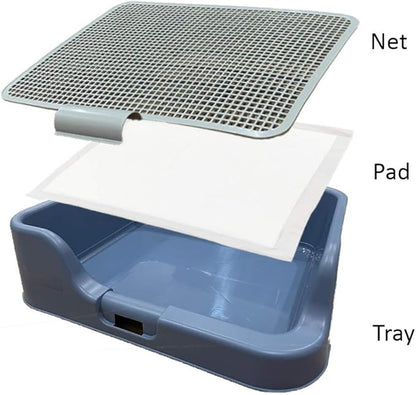 PS KOREA] Indoor Dog Potty Tray - with Protection Wall Every Side for No Leak, Spill, Accident - Keep Paws Dry and Floors Clean (Wine)