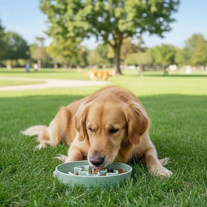 Sustainable Dog Slow Feeder Bowl – 27.7 OZ (820 ML) | Eco-Friendly Material, Dishwasher Safe | Suitable for Dry and Wet Food | Durable and Easy to Clean | Mint Green