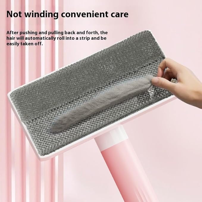 6.5" Wide Pet Hair Remover Brush - Effortlessly Lift Embedded Fur from Sofa, Car, Carpet! Reusable & Washable Cat/Dog Hair Cleaner, Detachable for Deep Clean, Eco-Friendly - Gentle on Fabric (Pink)
